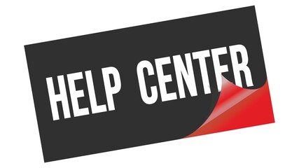 HELP  CENTER text on black red sticker stamp.