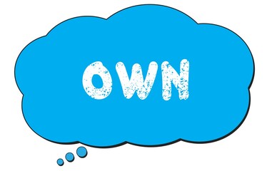 OWN text written on a blue thought bubble.