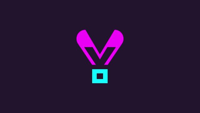 Y letter logo animation with dark purple background