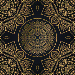 Luxury ornamental mandala background gold color