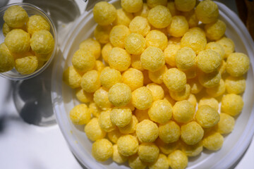Photo of yellow corn balls