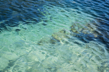 Fototapeta na wymiar beautiful clear turquoise blue water minimalist water background