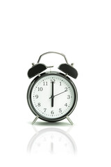 Retro alarm clock on a white background