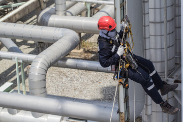 Male worker rope access  inspection