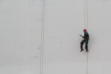 Male worker rope access  inspection