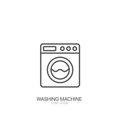Washing machine outline vector icon. Editable stroke