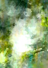 Obraz na płótnie Canvas 緑と黄緑の幻想的な自然のテクスチャ背景