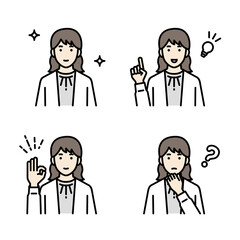 若い女性の上半身アバターセット