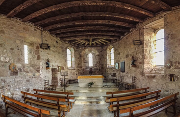 Saint Cyprien (Corrèze, France) - Vue intérieure panoramique de l'église Saint-Cyprien-de-Périgueux