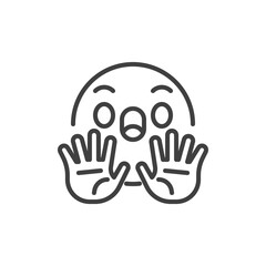 Fototapeta na wymiar Emoji stop gesture line icon
