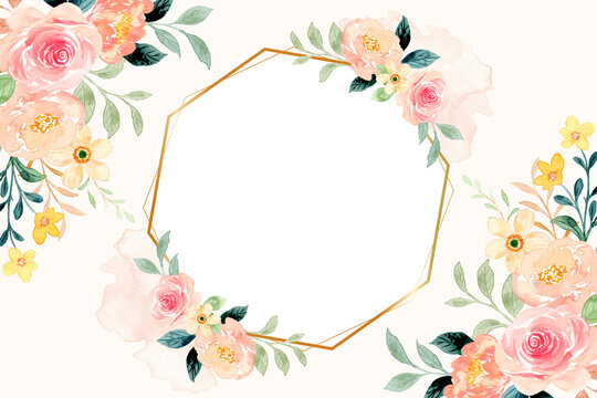 Watercolor floral frame background