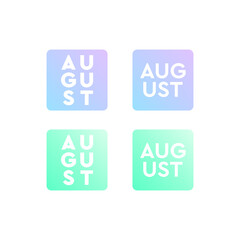 August gradient logo badge set.