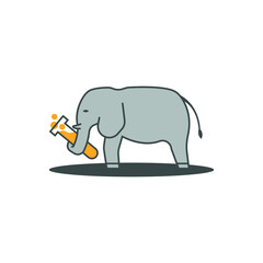 Elephant with tube health logo badge.