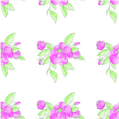 Fototapeta na wymiar Spring vector flowers peonies pattern