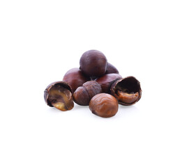 Japanese chestnuts on a white background
