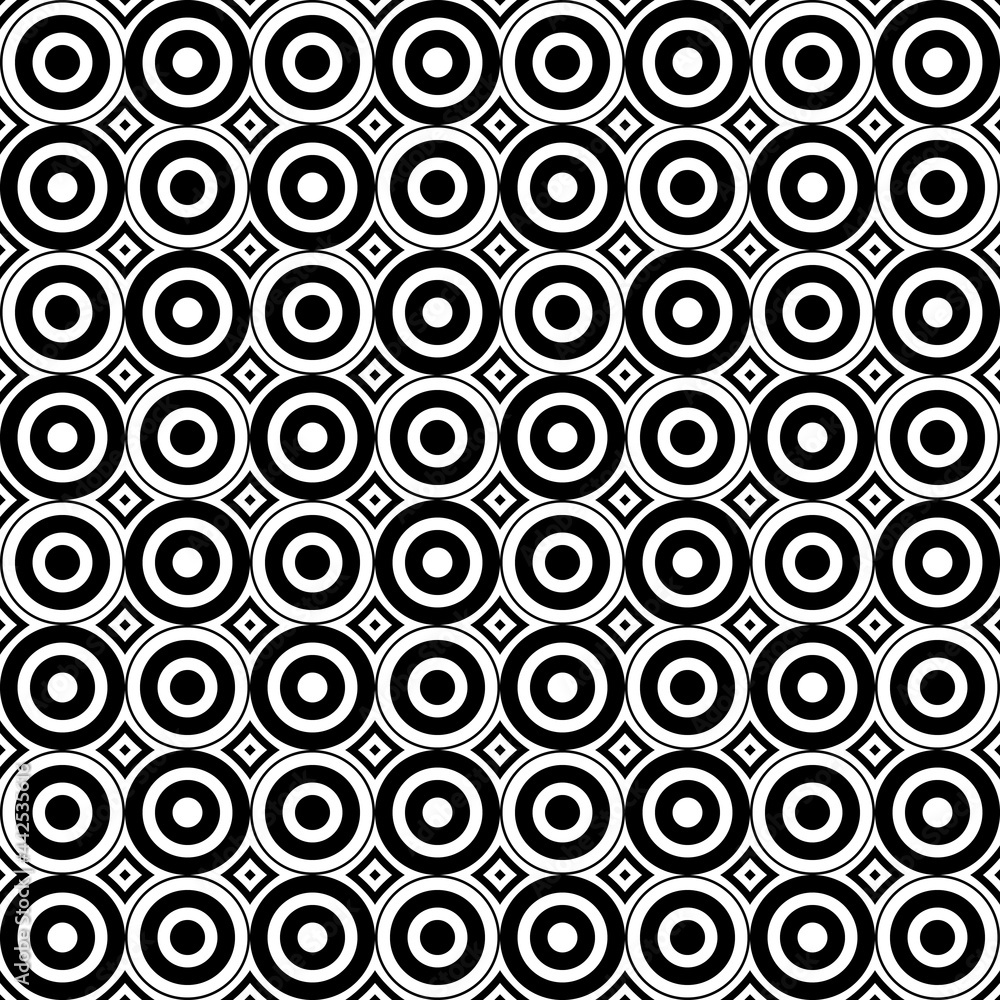 Aufkleber checker circles. vector black and white seamless circles in one. black in white and vice versa patte
