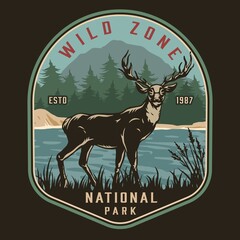 National park vintage colorful logo