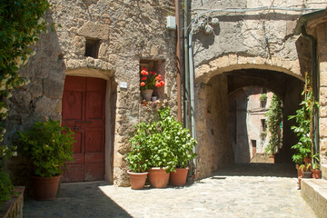 Fototapeta na wymiar Italia, Toscana, Grosseto, il paese di Sorano.