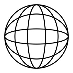Vector Globe Outline Icon Design