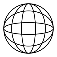 Vector Globe Outline Icon Design