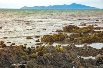 Kapiti Island taken from Te Araroa Bypass rest area parking, Paekakariki Hill, Wellington New Zealand