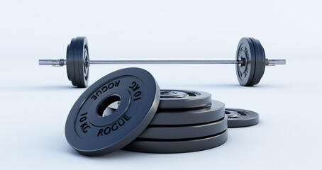 Plakat Weight for sport isolated on white background, Gym equipment, 3D render