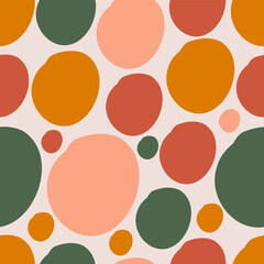 Colorful hand drawn trendy contemporary abstract shapes seamless pattern. Vector modern collage illustration