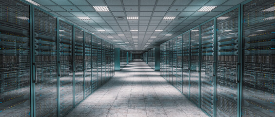 internal image of a server room.