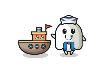 Character mascot of ghost as a sailor man