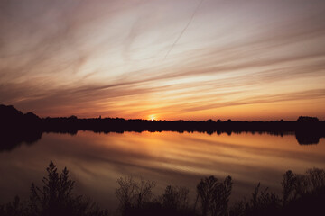 Fototapeta premium Windheim Sunset Gravel Lake