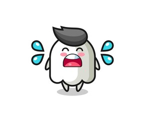 ghost cartoon illustration with crying gesture