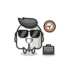 Cartoon mascot of ghost as a businessman