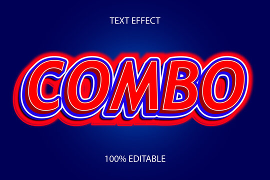 combo color blue red editable text effect