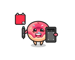 Fototapeta premium Illustration of doughnut mascot as a graphic designer