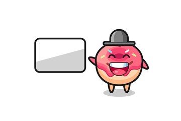 doughnut cartoon illustration doing a presentation