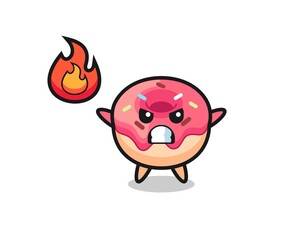 doughnut character cartoon with angry gesture
