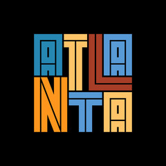 Atlanta Typography poster. T-shirt fashion Design. Template for poster, print, banner, flyer.