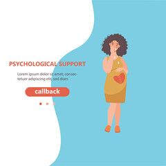 pregnancy loss, abortion, Miscarriage concept. Woman is crying in hospital or clinic. She lost her child. Flat Vector illustration.

