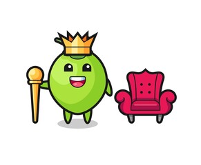 Mascot cartoon of coconut as a king