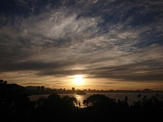 sunset over the river