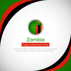 Foto op Aluminium Abstract Zambia country flag background with creative happy independence day of Zambia vector illustration © Yagnik