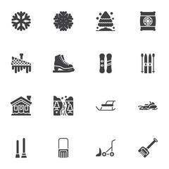 Winter related vector icons set