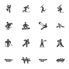Winter sport vector icons set