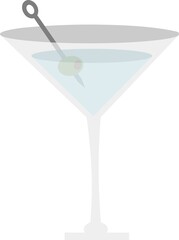 Vector illustration of martini cocktail emoticon