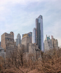 Fototapeta na wymiar View of Manhattan skyline from Central Park