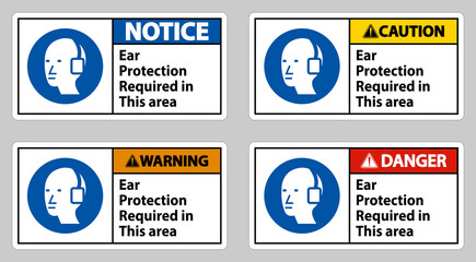 Ear Protection Required In This Area Symbol Sign