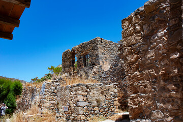 Island Spinalonga, view from village Plaka, Crete, Greece