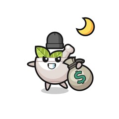 Illustration of herbal bowl cartoon is stolen the money