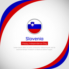 Abstract Slovenia country flag background with creative happy independence day of Slovenia vector illustration