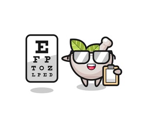 Illustration of herbal bowl mascot as an ophthalmology
